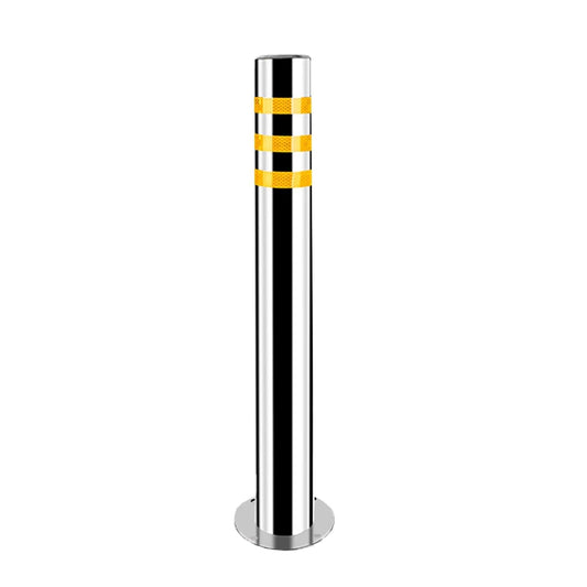 Stainless Steel Parking Bollards for Driveway, Industrial Safety Bollards Reflective Channelizer Post, Parking Barrier, Sturdy and Durable, Easy to Install, for Crowd Control(Silver (1pcs),7.6*75cm/3*
