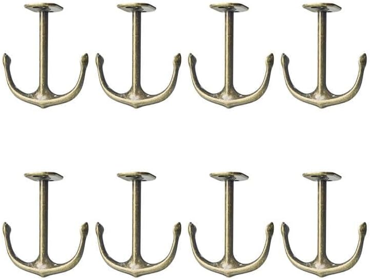 Anchor Two Prong Ceiling Hook for Closet Top Bathroom Kitchen Cabinet Garage Pack of 8 (Bronze)