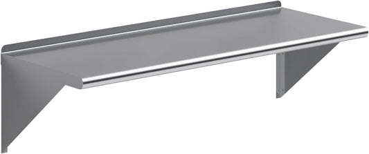 AmGood 48" Long X 18" Deep Stainless Steel Wall Shelf | NSF Certified | Appliance & Equipment Metal Shelving | Kitchen, Restaurant, Garage, Laundry, Utility Room