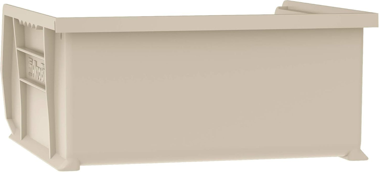 Akro-Mils 30235 AkroBins Plastic Storage Bins, Space-Saving Stackable Bins for Garage, Pantry, Craft Organization, 11-Inch x 11-Inch x 5-Inch, Stone, 6-Pack