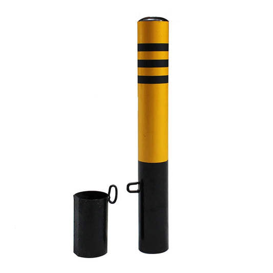 Safety Bollard Post, Steel Security Post Barrier Traffic Pole, Removable Bollard with Embedment Sleeve, Safety Barrier Bollard for Driveways, for Parking Barrier, Road Safety(750mm/30in)