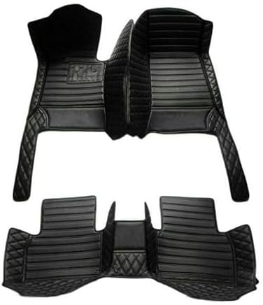 Add Personal Touch to Your Vehicle with IMEISH Customizable Logo Text Car Mats for 99% of vehiclesPads Protection Non-Slip Leather Floor Liners (Black Stitching)