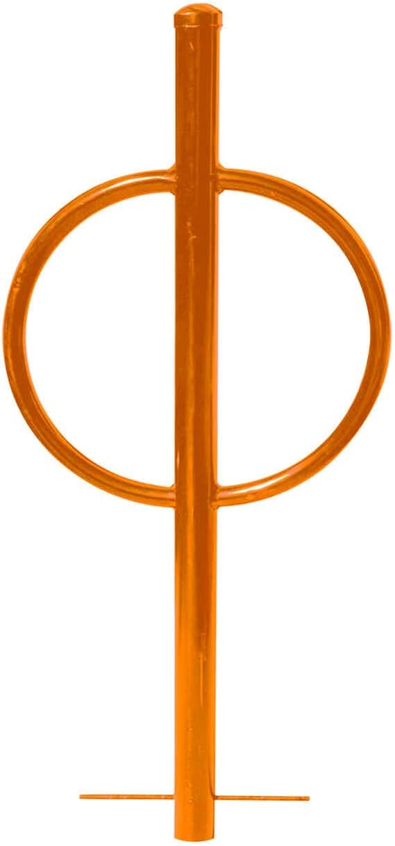 Sandbaggy Post and Ring Rack - In Ground - Commercial Outdoor Bike Parking & Storage Racks (Orange, 2)