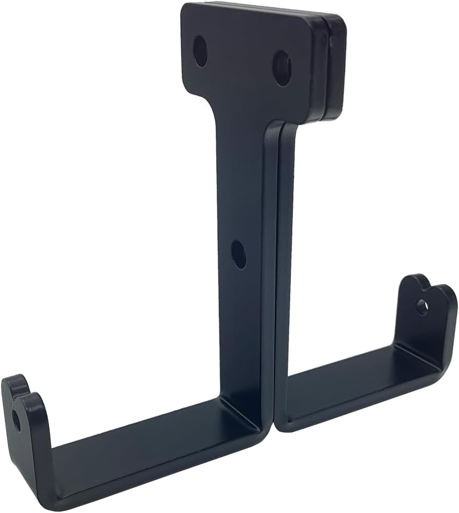 4 PCS black heavy duty metal flat j hooks for hanging 260 lbs,wall mount hooks,plant hanger large steel utility masonry industrial hook for Hanging Garage Storage Home Office Gym Sports Equipment(L)