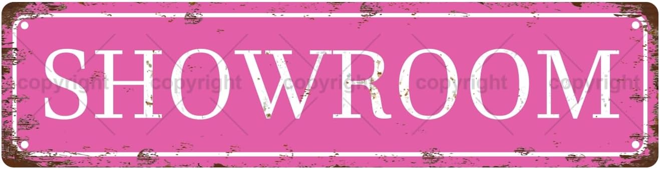 SHOWROOM Space Vintage Metal Tin Street Sign Bar Cafe Garage Cave Home Room Wall Bathroom Farmhouse Garden Porch Patio Decor, 16 x 4 Inch