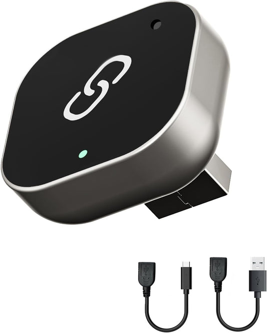 Wireless CarPlay Adapter – 2025 Upgraded Mini Design, Fast Pairing, Stable Connection, USB & Type-C Extension Cable Included, Compatible with iOS 10+