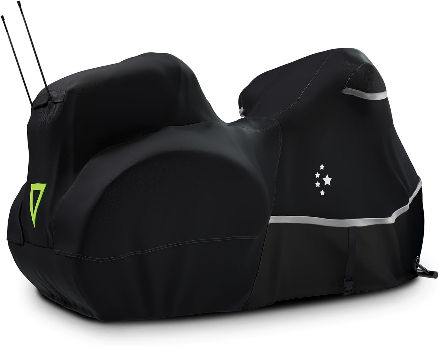 Motorcycle Cover with Side+Top Box Heavy Duty 420D Waterproof for Touring Models Harley Davidson Ultra Limited,Road Glide Limited, Gold Wing,Road Master,Indoor & Outdoor Storage Black