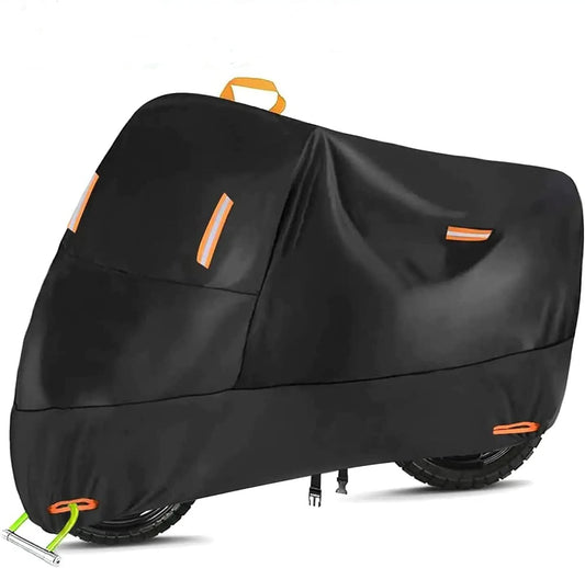 300D Oxford Heavy Duty Motorcycle Cover, Dirt Bike Cover, 104 inch XXL for Harley Davidson Honda Kawasaki Yamaha Suzuki - Tear Proof Night Reflective Lock Holes Waterproof Impermeable Outdoor Protect