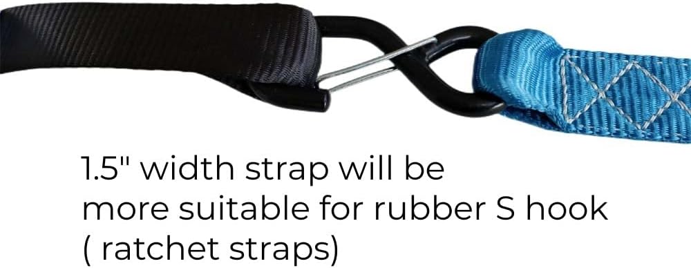 Soft Loop Tie Down Straps (4PK) Black Breaking Strength 10,000 LBS Heavy Duty 1.5 inch x 18 inch Motorcycle Soft tie Downs for UTV, ATV, Bicycle and Railer