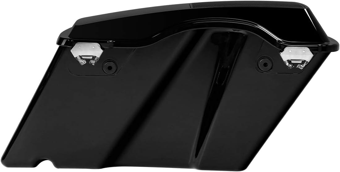 XFMT Glossy Black Hard Saddlebags W/ 6x9 Speaker Lids Black Latches For Harley Touring Road King Street Glide Road Glide Electra Glide Ultra Classic 1994-2013