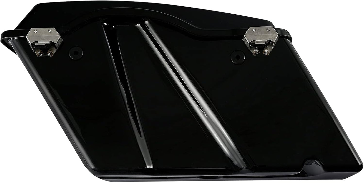 XFMT Vivid Black Hard Saddlebags Saddle Bags Trunk Black Latches W/Black Conversion Brackets For Harley Softail Heritage Classic Deluxe 1984-2017