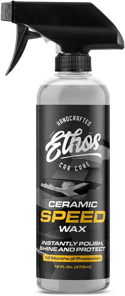 Ethos Ceramic Speed Wax - Ceramic Coating for Cars - Ceramic Coating Car Wax Spray - Ceramic Car Wax Polish Hydrophobic Top Coat Polish Formulated With Reactive Sio2 Copolymers
