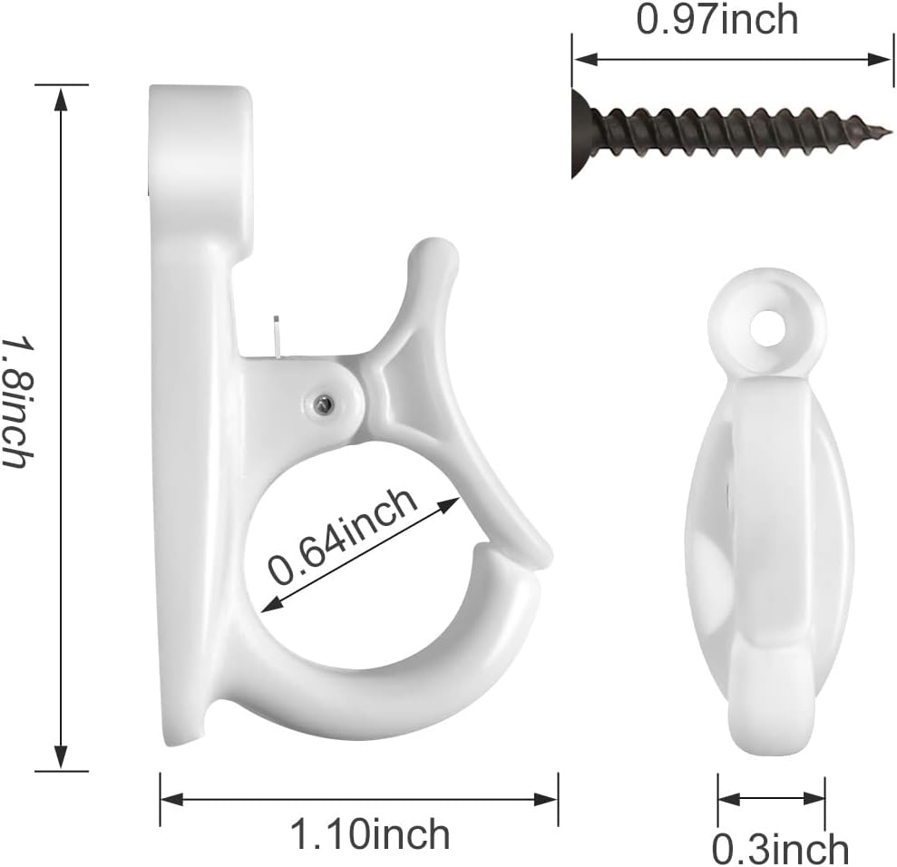 Light Hanger Hooks,String Light Hooks,Screw-in Hooks for Hanging String Lights and Wire,Plants,Wind Chimes,Plastic,White,20 Pack