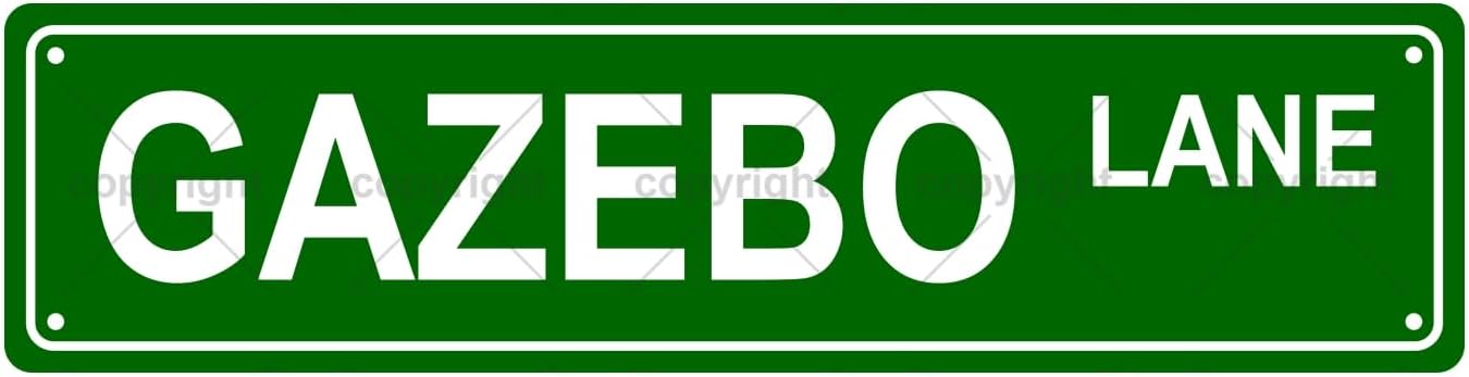 GAZEBO LANE Space Metal Tin Street Sign Bar Cafe Garage Cave Home Room Wall Bathroom Farmhouse Garden Porch Patio Decor, 16 x 4 Inch