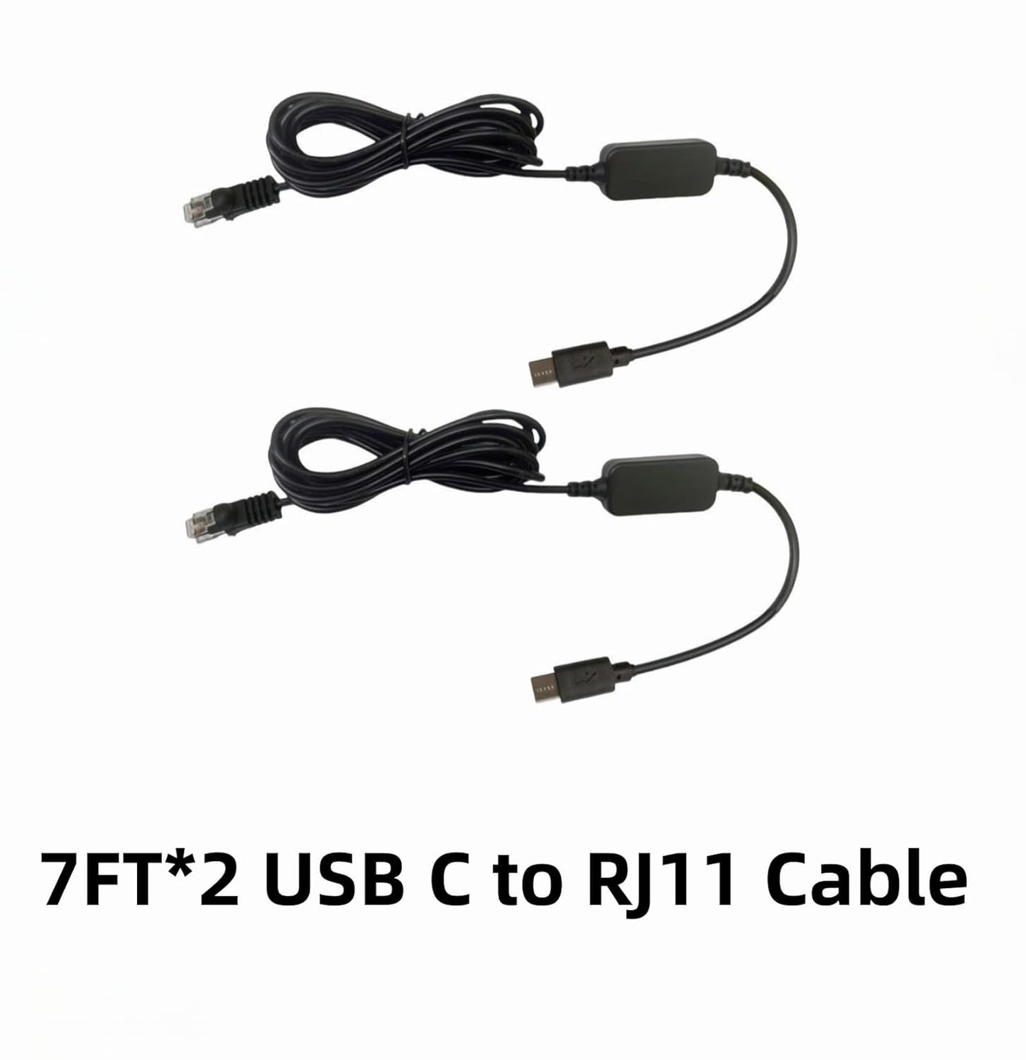 USB C to RJ11 Radar Detector Power Cord Cable(7FT*2) for Escort Valentine One Uniden Beltronics