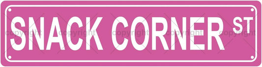 SNACK CORNER ST SPACE Metal Tin Street Sign Bar Cafe Garage Cave Home Room Wall Bathroom Farmhouse Garden Porch Patio Decor, 16 x 4 Inch