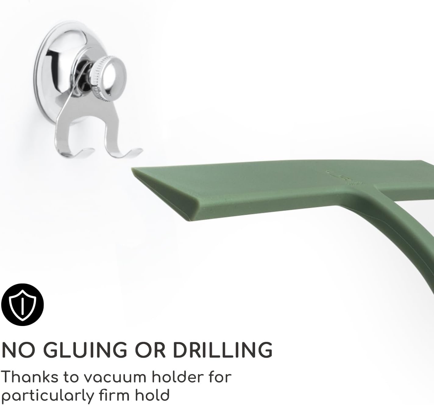 GÜTEWERK Shower Squeegee for Glass Doors, Silicone Window Squeegee, Bathroom and Glass Cleaning - Green - 11 Inch