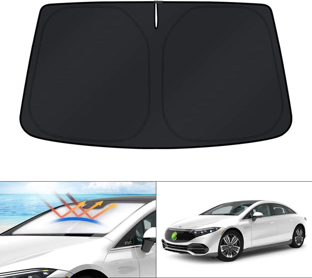 KUST Windshield Sun Shade for Mercedes-Benz EQS Accessories 2022-2024 2025 Sunshade Window Sun Visor Protector Foldable Blocks UV Rays Keep Your Car Cooler