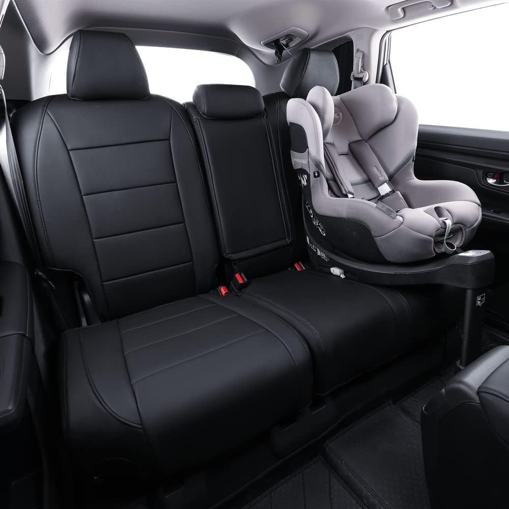 coverdream Custom Seat Covers Compatible with Select Honda CRV 2012 2013 2014 Models - Leatherette (Black,Full Set)
