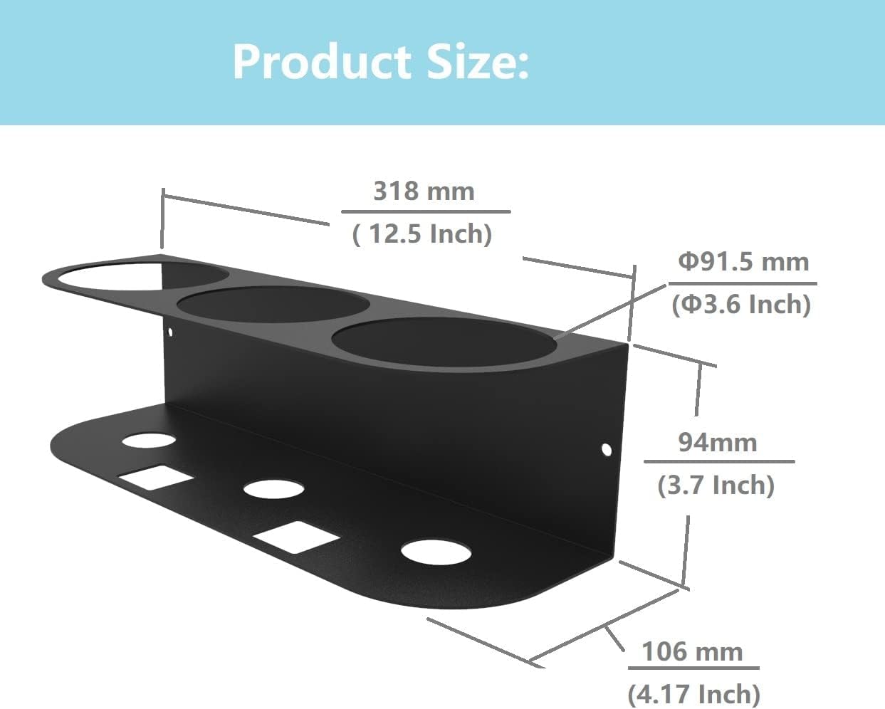 JINGCHENGMEI 2Pcs of 3 Spray Bottles Holder, Steel Wall Mount Storage Organizer for All-Purpose at Garage and Home (SBH-3B2Pcs)