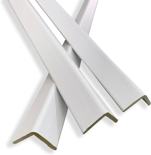 6 Pcs 49" Wall Corner Protector Trim, White Wood Grain Edge Strip for Door and Window Frames Mirror Trim Backsplash Tile Edge (White)