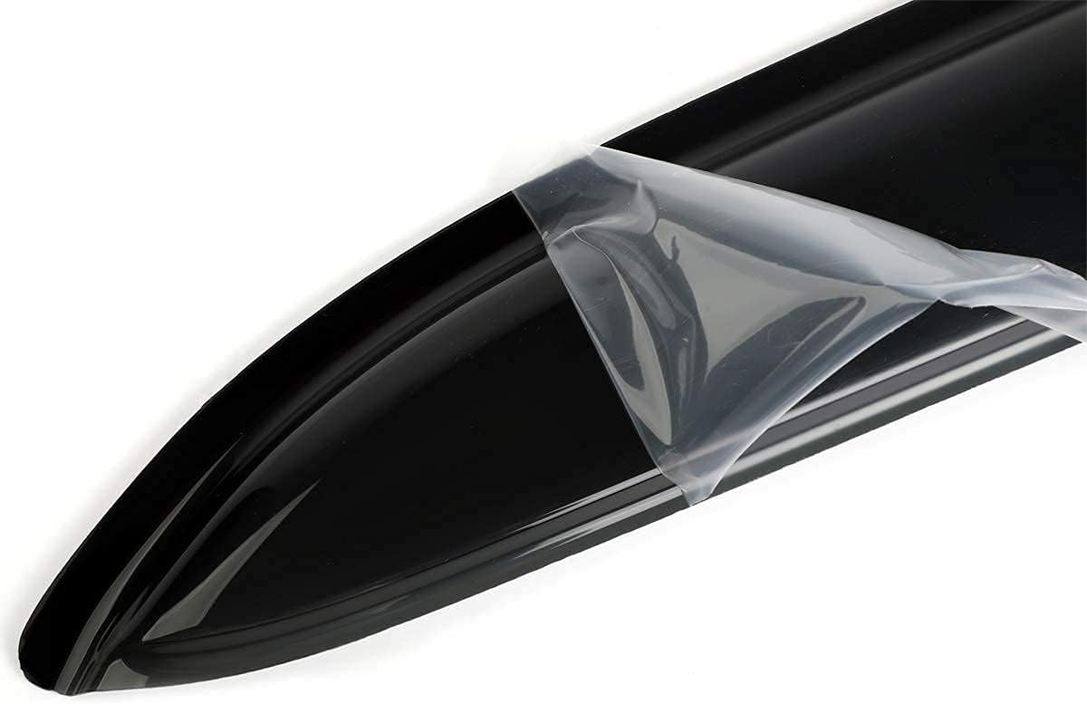 94738 Side Window Wind Deflector,4pcs Out-Channel Tape On Dark Smoke Nice Rain Guards Set, Window Visor fit for Ford F-150 2004-2014 Super/Extended Cab Only (Not Fit 2004 Heritage)