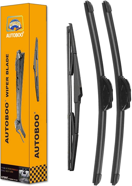 AUTOBOO 28"+20" Windshield Wipers with 16" Rear Wiper Blade Replacement for Toyota Sienna 2011-2017 2018 2019 2020 -Original Factory Quality (Pack of 3)