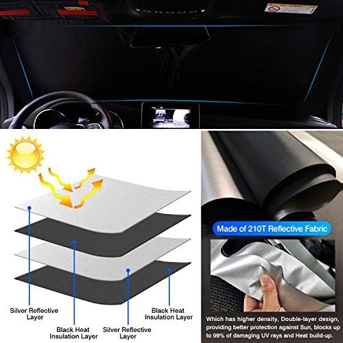 KUST Windshield Sun Shade for 2012-2022 Volkswagen VW Passat Accessories Sunshade Sun Visor Protector Foldable Blocks UV Rays Keep Your Car Cooler