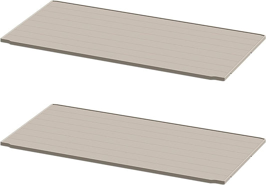 Patiowell Shelf of Plastic Outdoor Storage Cabinet, 26/50 Cu Ft Lockable Outdoor Storage Shed Waterproof Patio Tools Storage Box (2 Shelves),Beige