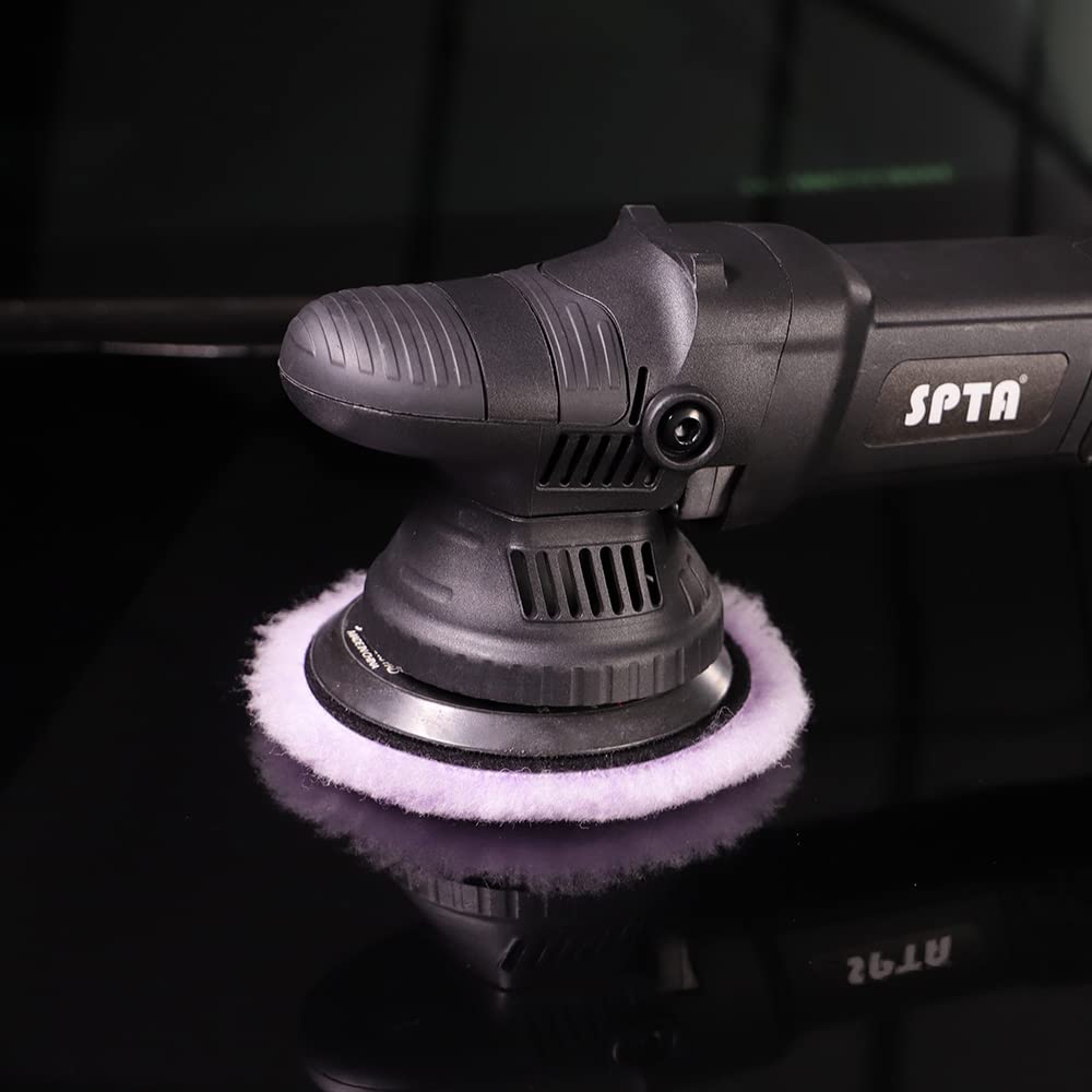 SPTA 2Pcs 6Inch (150mm) Wool Cutting Pad Set, Purple Wool Buffing and Polishing Pad for Heavy Cut, Car Polisher