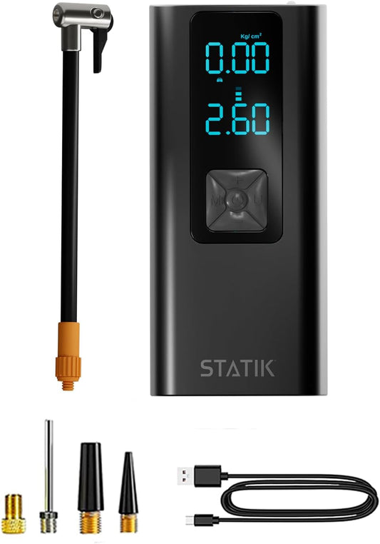 STATIK TireHero Car Tire Inflator Portable Air Compressor - 150 PSI, Electric Air Pump for balls, Bike Pump, Inflatables, Paddleboard, Air Mattress, Car Emergency Safety Kit w/Flashlight
