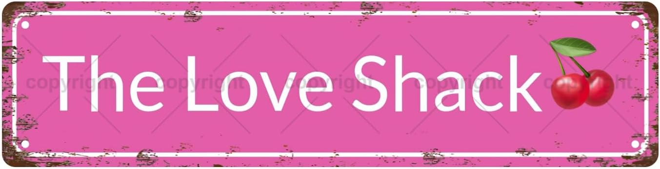 The Love Shack Space Vintage Metal Tin Sign, Street Sign, Home Decor, Room Decor, Wall Decor, Bathroom Decor, Bar Decor, Cafe Decor, Garage Decor, 16 x 4 Inch