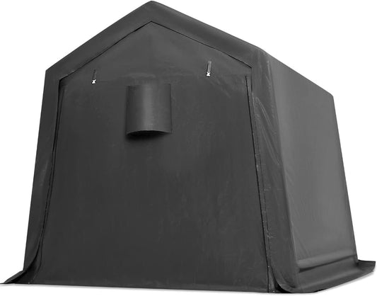 ADVANCE OUTDOOR 6x6 ft Storage Shelter Outdoor Portable Shed with 2 Roll up Zipper Doors & Vents Carport for Motorcycle Waterproof and UV Resistant Portable Garage Kit Tent, Gray