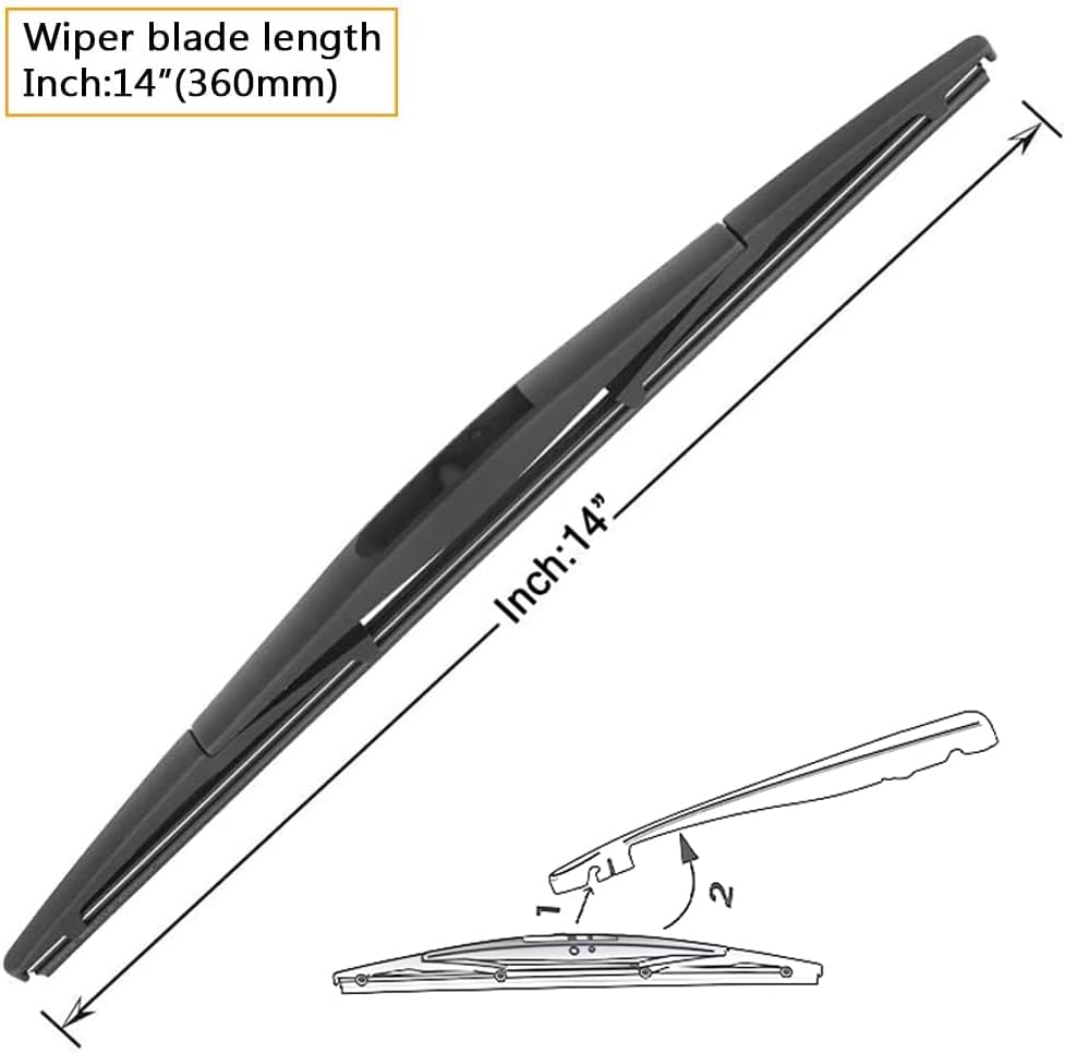 AUTOBOO 26"+17" Windshield Wipers with 14" Rear Wiper Blade Replacement for 2014-2018 Subaru Forester Outback Legacy-Original Factory Quality (Pack of 3)