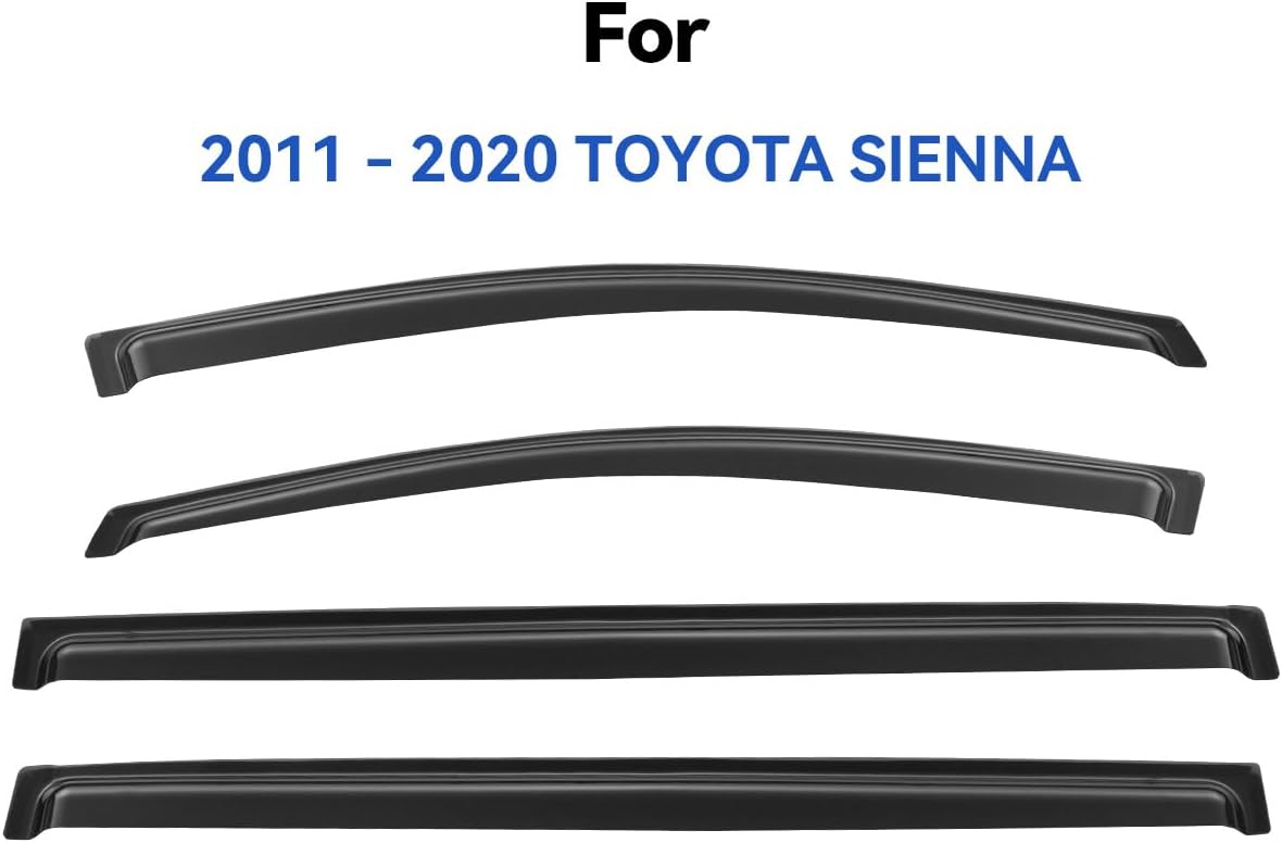 Window Visors Rain Guards Shield for 2011-2020 Toyota Sienna, Out-Channel Window Vent Wind Deflectors Visors Shades for 11-20 Sienna