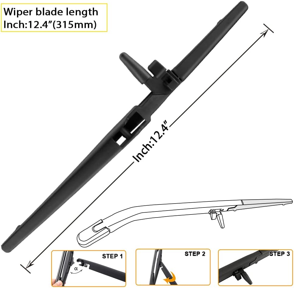 AUTOBOO 24"+20" Windshield Wipers with 12 Inch Rear Wiper Blade Replacement for Toyota 4runner 2010 2011 2012 2013 2014 2015 2016 2017 2018 2019 2022 2023 -Original Factory Quality (Pack of 3)