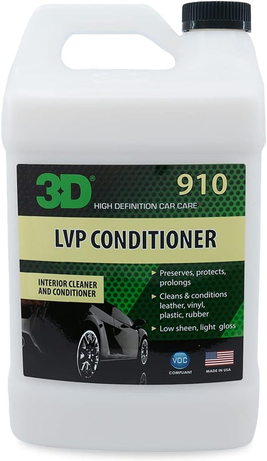 3D Leather, Vinyl & Plastic Conditioner | Restores, Conditions & Protects Car Interiors | Non-Greasy UV Protection for Seats, Steering Wheels, & Trim |1 Gallon