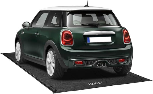 Garage Car Floor Mat Containment Garage Mat for Oil, Winter Snow, Mud, Rain - 7' 9" x 16', Black