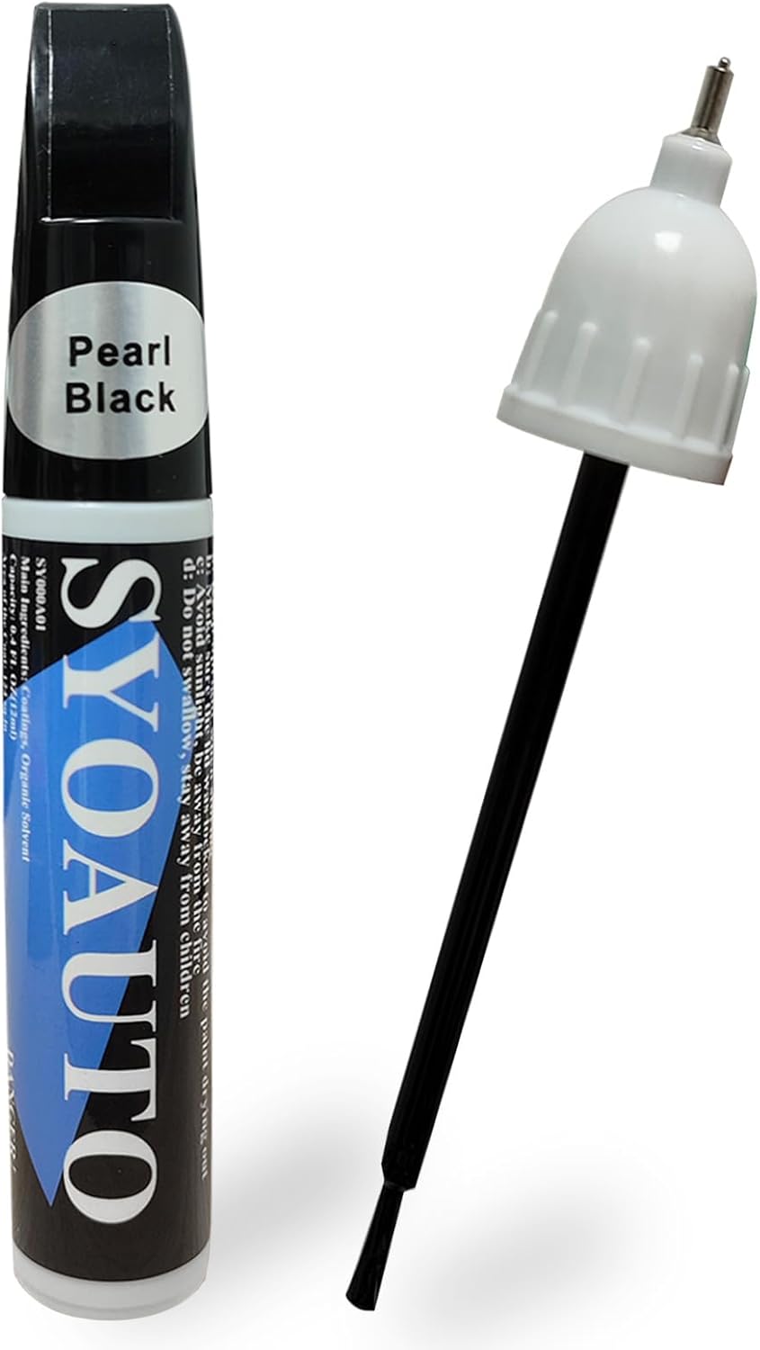 SYOAUTO Pearl Black Touch Up Paint for Cars Auto Touch up Paint Scratch Repair Pen Brush and Tip 2 in 1 Pearl Black