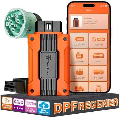 Emergency DPF Regener Tools, DPF Regeneration and Reset Device for Heavy Duty Trucks, DPF Regeneration Scanner – Engine Compatible with Cummins, Volvo, Caterpillar, Paccar and More Engines