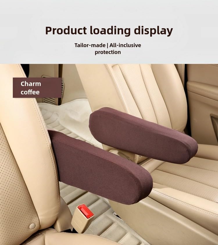 Automotive Black Cloth Fabric Armrest Covers for Cars Trucks SUVs and Vans Universal Fit 4 PCS(Black)