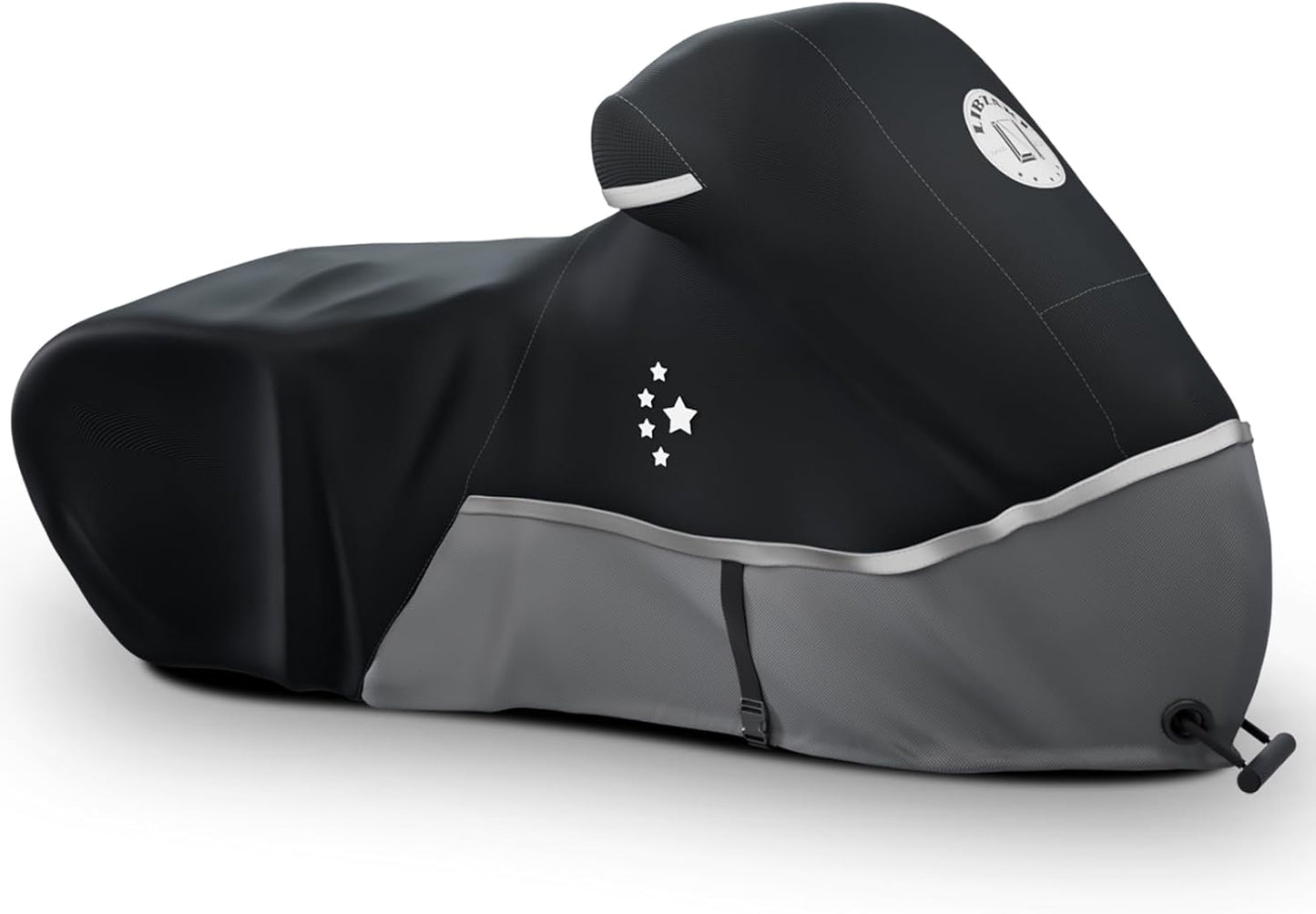 Motorcycle Cover 420D Heavy Duty All Season Universal Weather Waterproof Outdoor Protection 96" XXL Vehicle Cover/Black/Gray