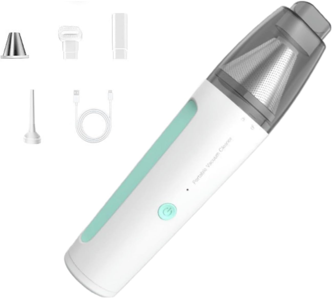 Mini Handheld Vacuum, 13000PA Portable Cordless Car Vacuum Cleaner, Suction and Blow 2 in 1 Dust Removal Vacuum Cleaner for Car, Mouse, Keyboard, Laptop, Home, Kitchen, Office(Mint Green)