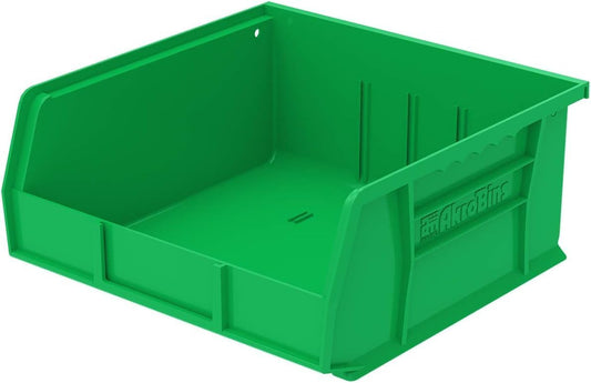 Akro-Mils 30235 AkroBins Plastic Storage Bins, Space-Saving Stackable Bins for Garage, Pantry, Craft Organization, 11-Inch x 11-Inch x 5-Inch, Green, 6-Pack