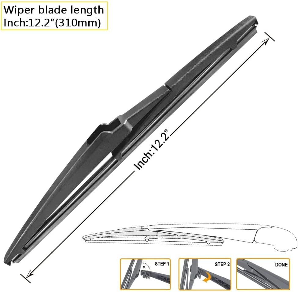AUTOBOO 26"+20" Windshield Wipers with 12" Rear Wiper Blade Replacement for Toyota Highlander 2019 2018 2017 2016 2015 2014 2013 2012-2008 Lexus GX460 2021-2011-Original Factory Quality (Pack of 3)