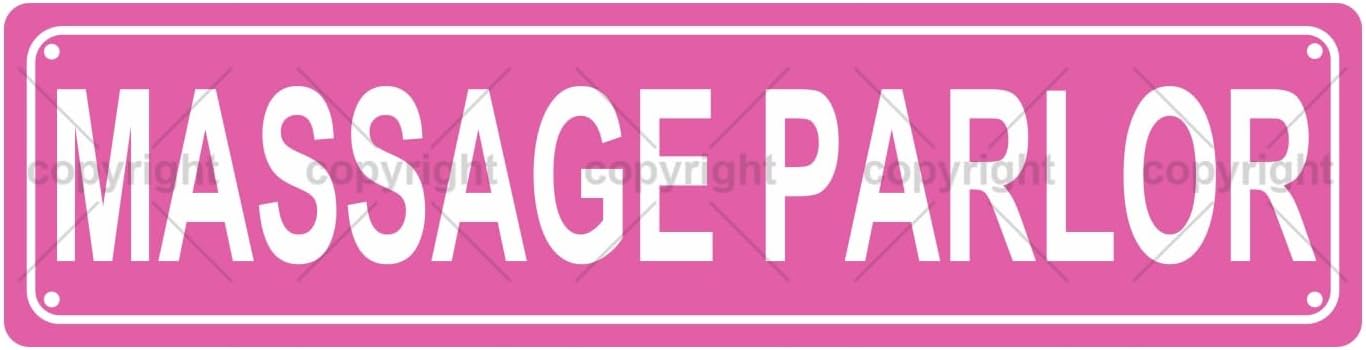 MASSAGE PARLOR Space Metal Tin Street Sign Bar Cafe Garage Cave Home Room Wall Bathroom Farmhouse Garden Porch Patio Decor, 16 x 4 Inch