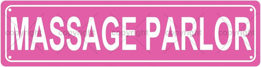 MASSAGE PARLOR Space Metal Tin Street Sign Bar Cafe Garage Cave Home Room Wall Bathroom Farmhouse Garden Porch Patio Decor, 16 x 4 Inch