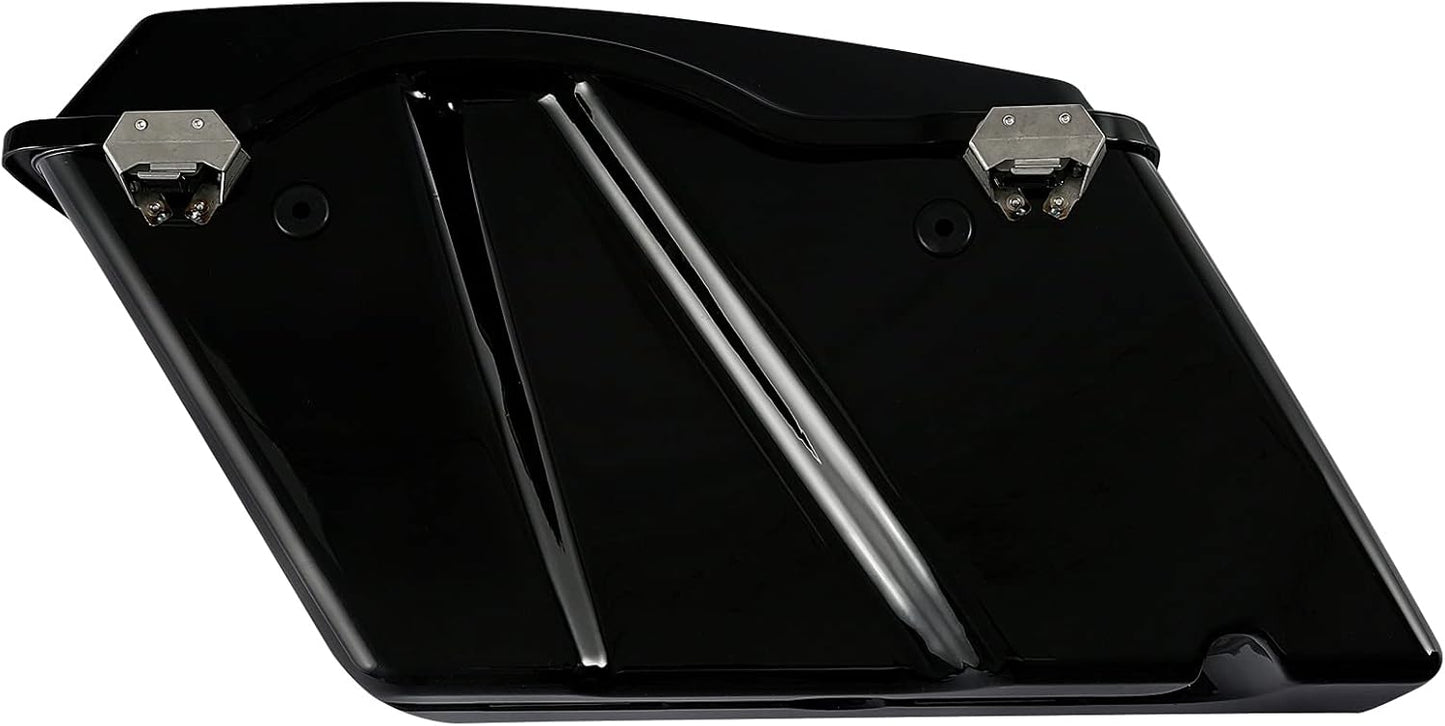 XFMT Hard Saddlebags Saddle Bag Turnk W/Chrome Conversion Brackets For Harley Heritage Softail Deluxe 1984-2017