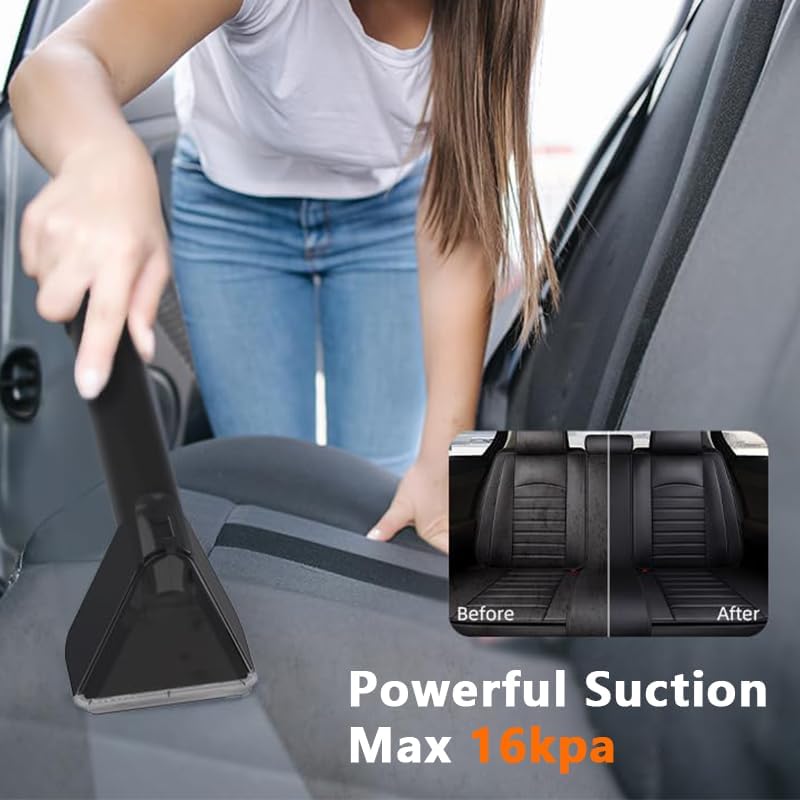 Carpet Spot Cleaner Machine, 16Kpa Portable Deep Cleaner with 62oz Tank and for Carpets, Upholstery, Pet Hair，Includes 2 Brushes, Extension Hose (White)