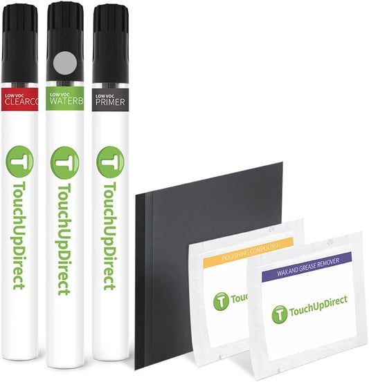 TouchUpDirect 1H5 Cement/Cement Gray Metallic Compatible with Toyota Exact Match Touch Up Paint Brush - Platinum Kit